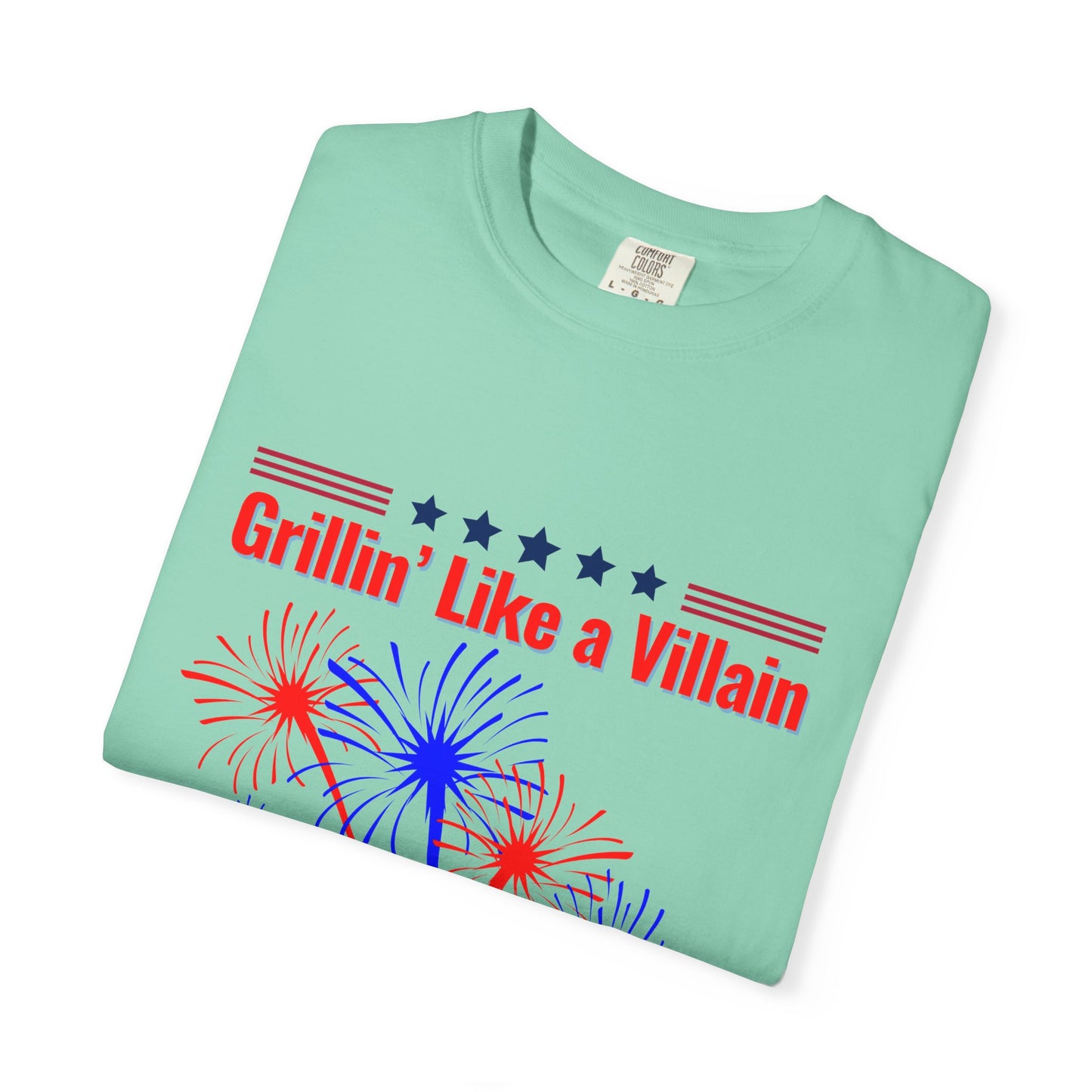 Grillin' Like a Villain Unisex T-Shirt | Patriotic BBQ Tee with Eagle Design