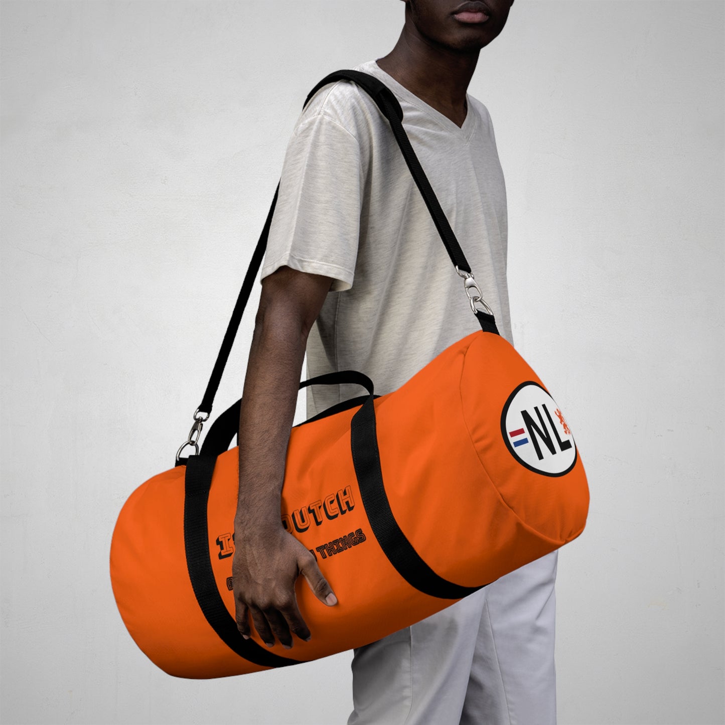 I'm Dutch and I Know Things - Sporttas - Stylish Orange Duffel Bag - Gym Bag, Weekend Getaway Bag, Travel Bag, Sports Gear Carrier, Personalized Gift