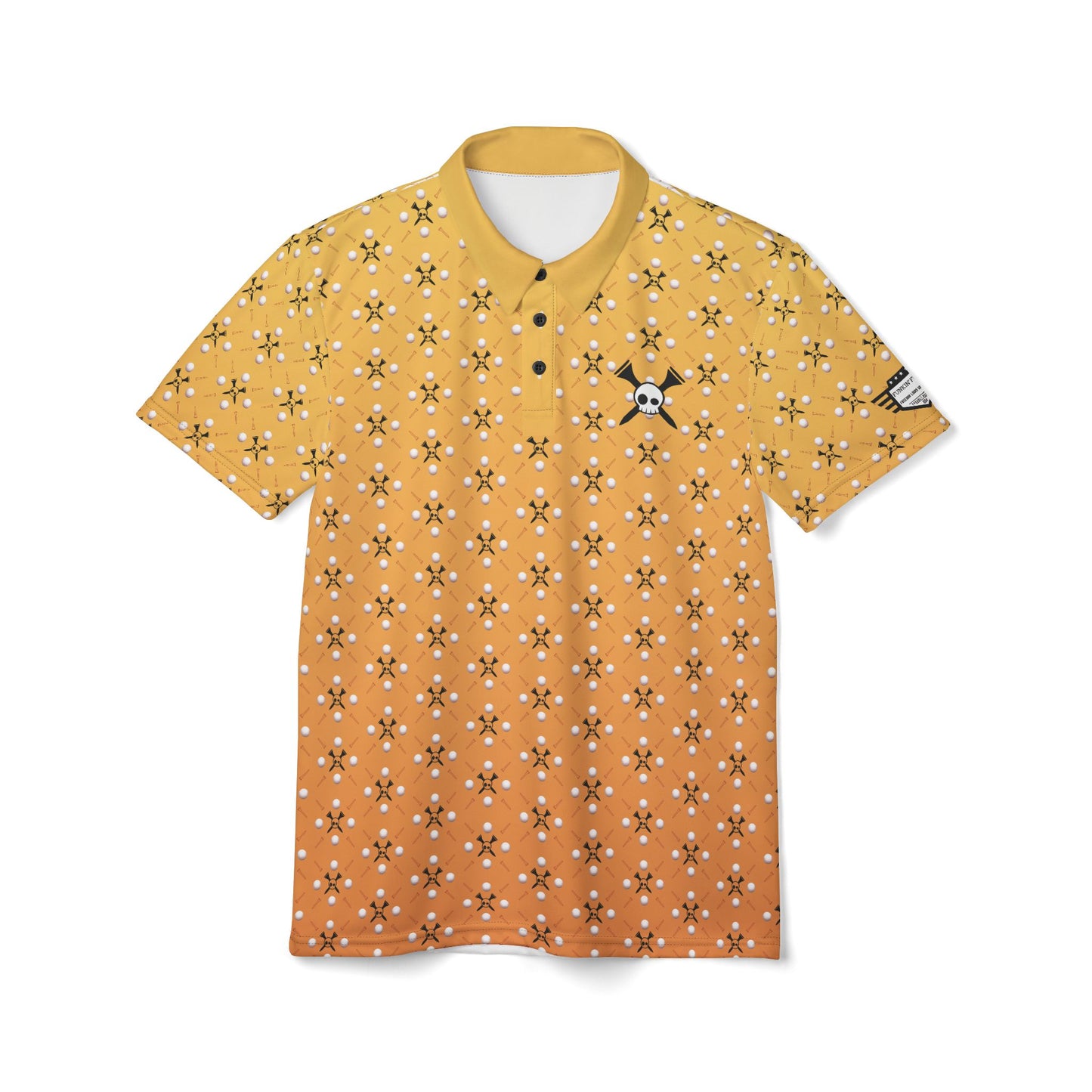 Tee-bone Stylish Yellow-Orange Gradient Pattern Unisex Polo Shirt for Summer