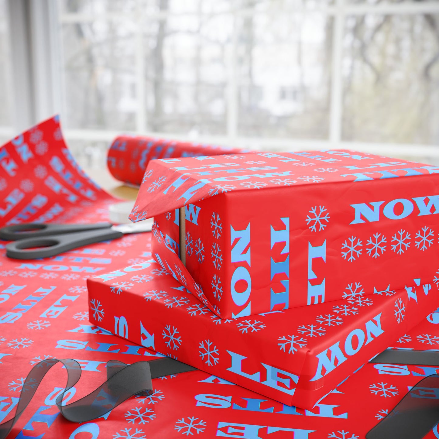 LETitSNOW - Festive Wrapping Paper for Holidays, Gift Wrap for Christmas, Birthday Party Decor, Floral Design for Celebrations