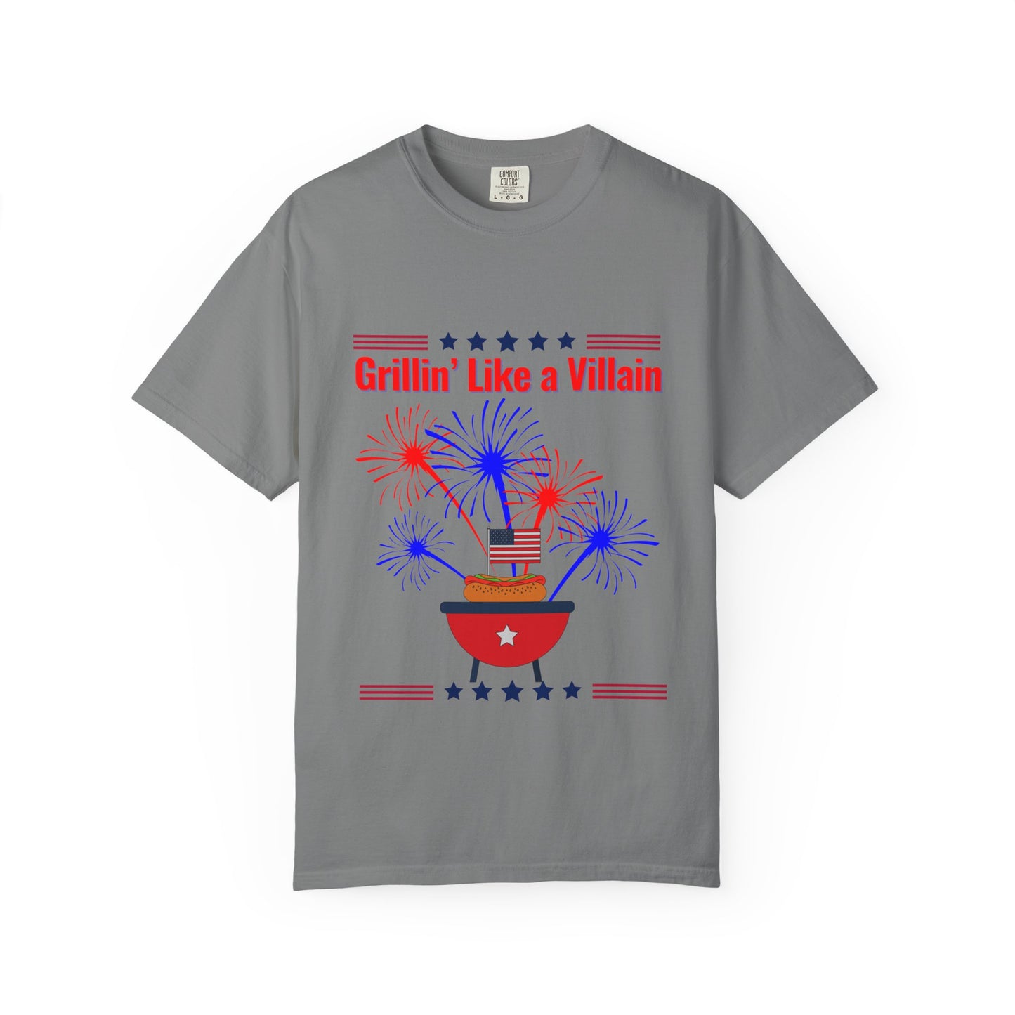 Grillin' Like a Villain Unisex T-Shirt | Patriotic BBQ Tee with Eagle Design