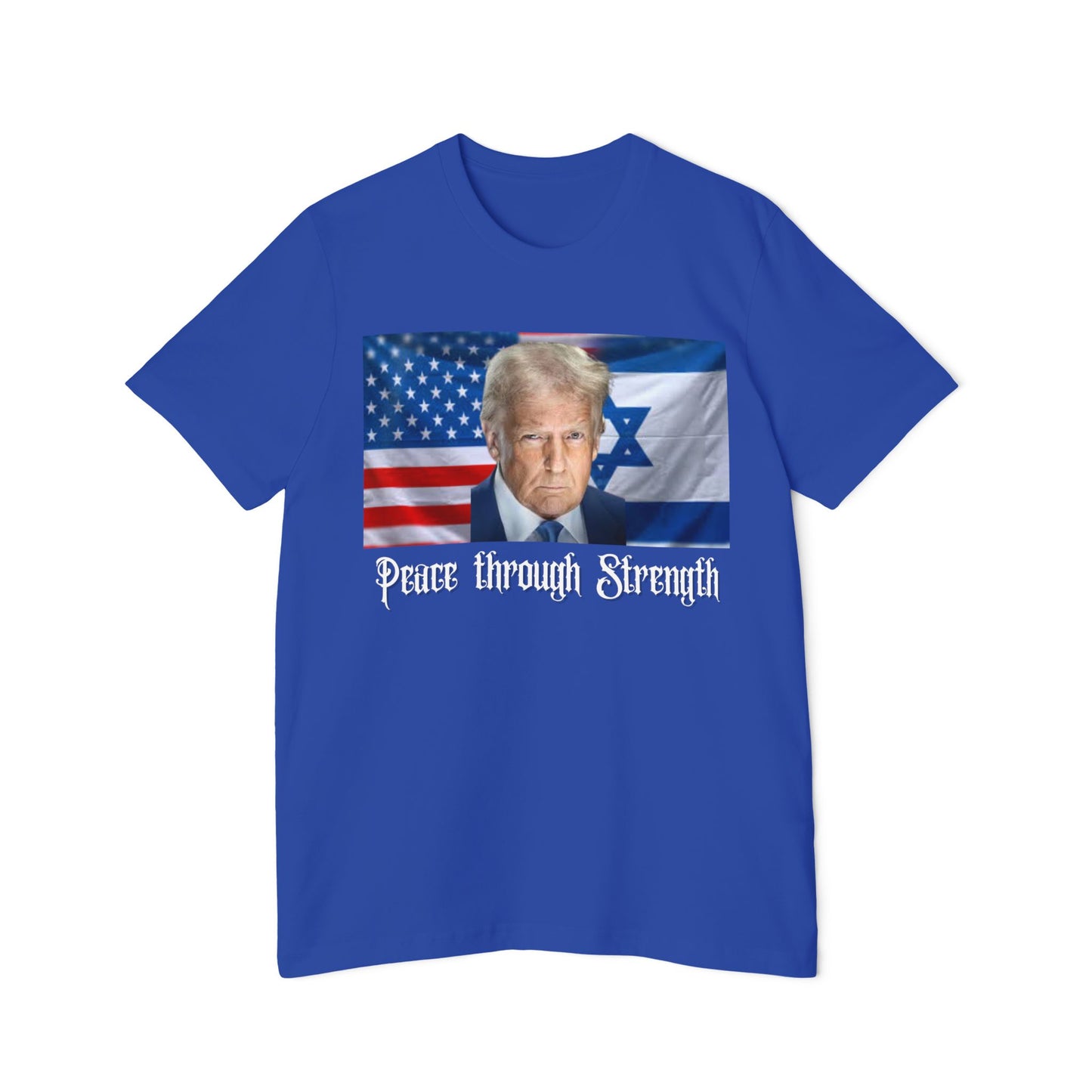 USA-Made Unisex T-Shirt: "Peace through Strength" Design - Perfect for Patriotic Events, Casual Days, or Gifts
