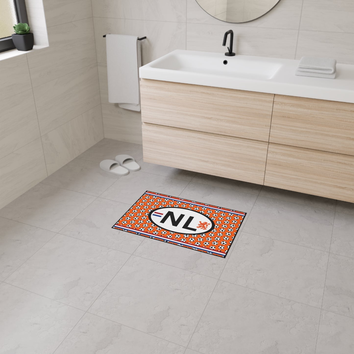 Voetbalmat - Hou je plekkie vrij in the kroeg tijdens EK/WK of versier je badkamer - Soccer-Themed Heavy Duty Floor Mat, Sports Entryway Rug, Durable Doormat, Game Room Decor, Netherlands Football Mat