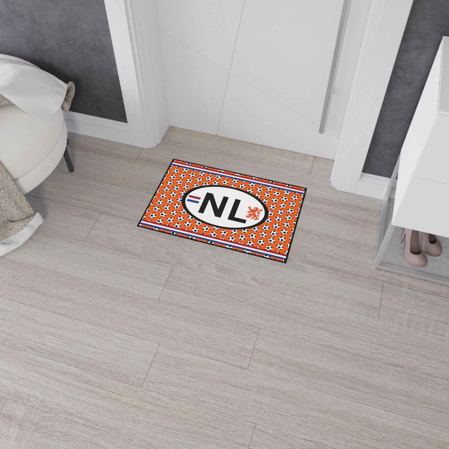 Voetbalmat - Hou je plekkie vrij in the kroeg tijdens EK/WK of versier je badkamer - Soccer-Themed Heavy Duty Floor Mat, Sports Entryway Rug, Durable Doormat, Game Room Decor, Netherlands Football Mat