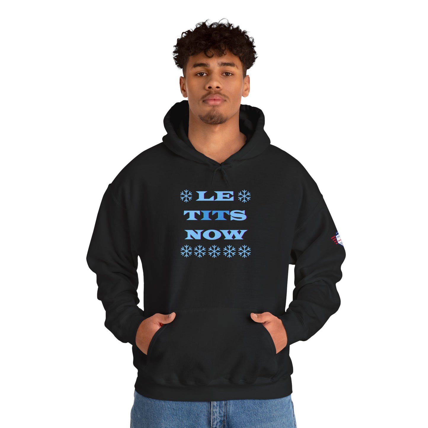 “LETitSNOW” - Funny Holiday Hoodie, Unisex Sweatshirt, Christmas Gift, Winter Apparel, Casual Wear, Birthday Present, Cozy Layer