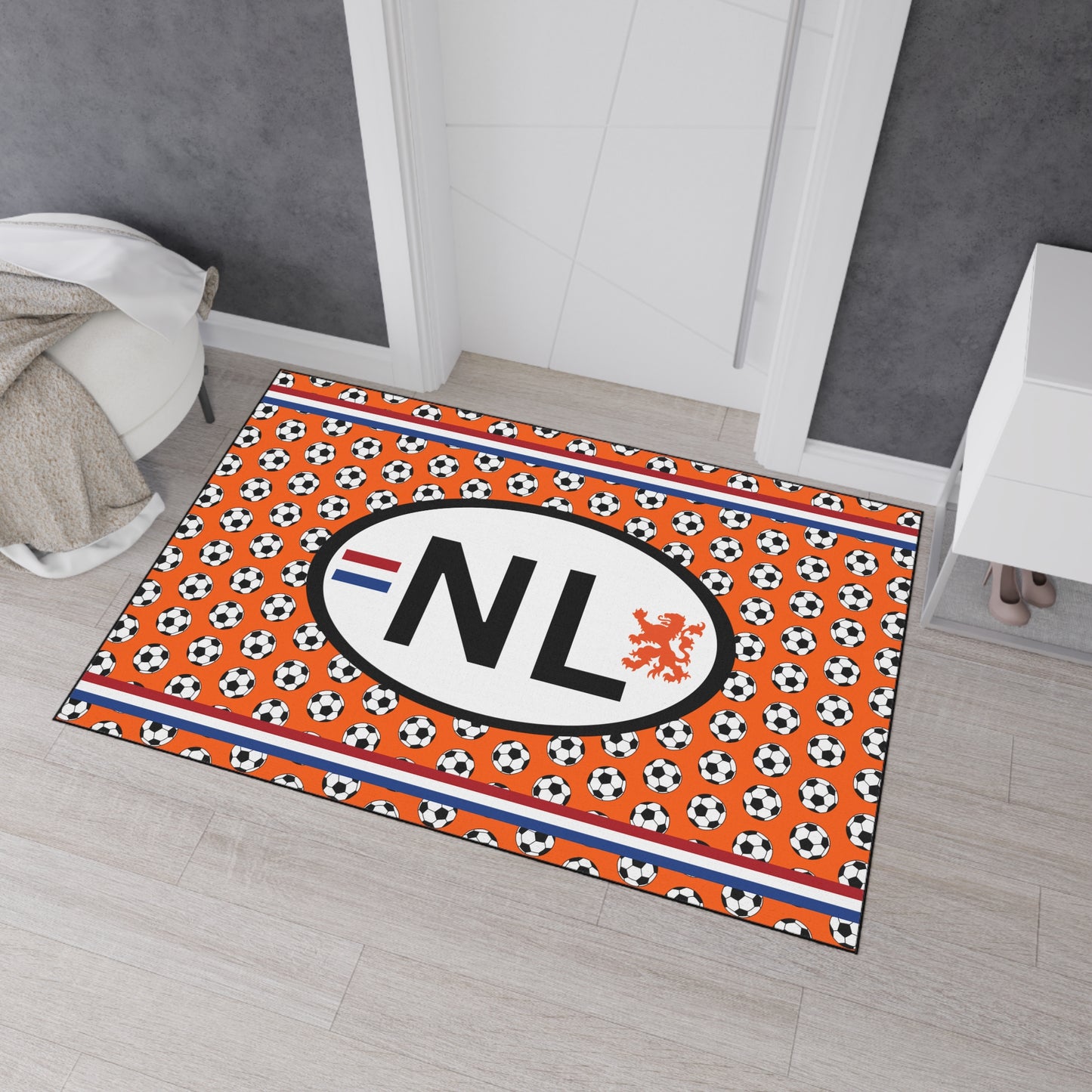 Voetbalmat - Hou je plekkie vrij in the kroeg tijdens EK/WK of versier je badkamer - Soccer-Themed Heavy Duty Floor Mat, Sports Entryway Rug, Durable Doormat, Game Room Decor, Netherlands Football Mat