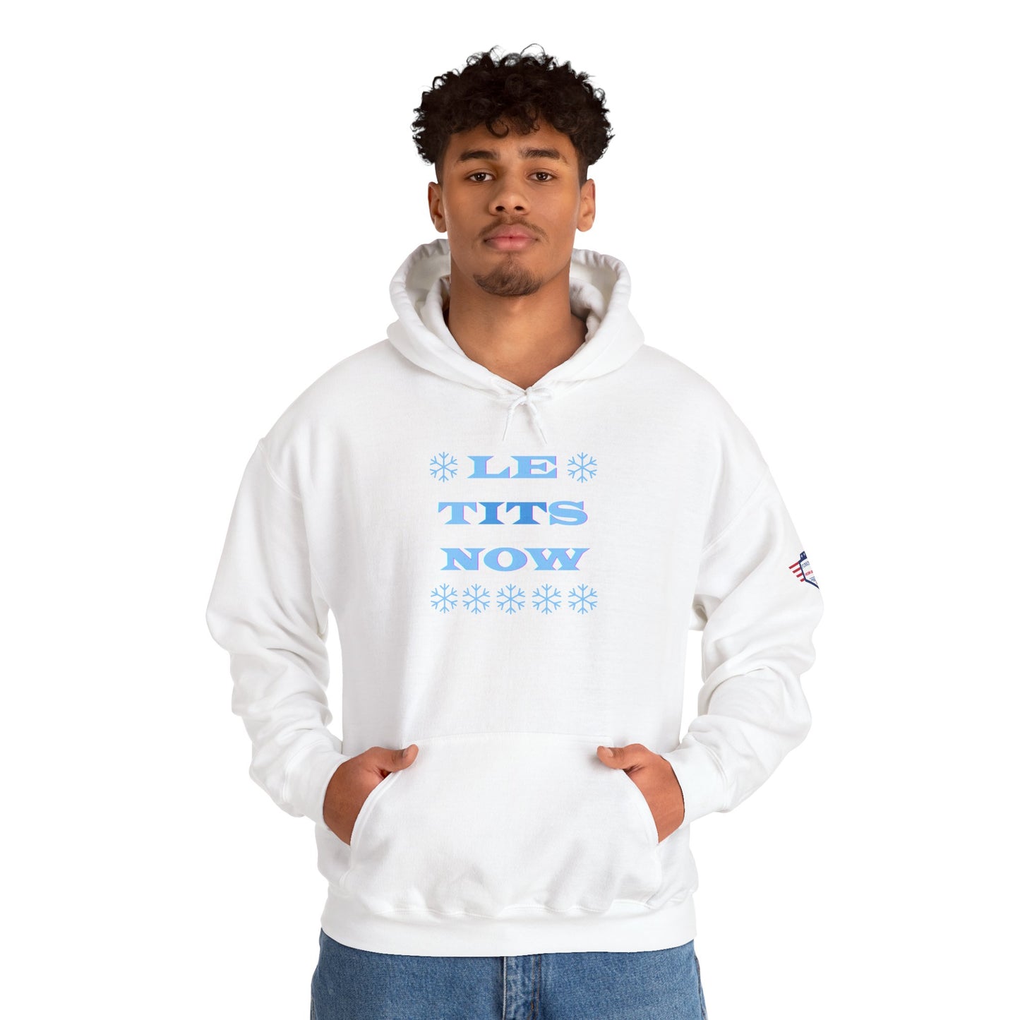 “LETitSNOW” - Funny Holiday Hoodie, Unisex Sweatshirt, Christmas Gift, Winter Apparel, Casual Wear, Birthday Present, Cozy Layer