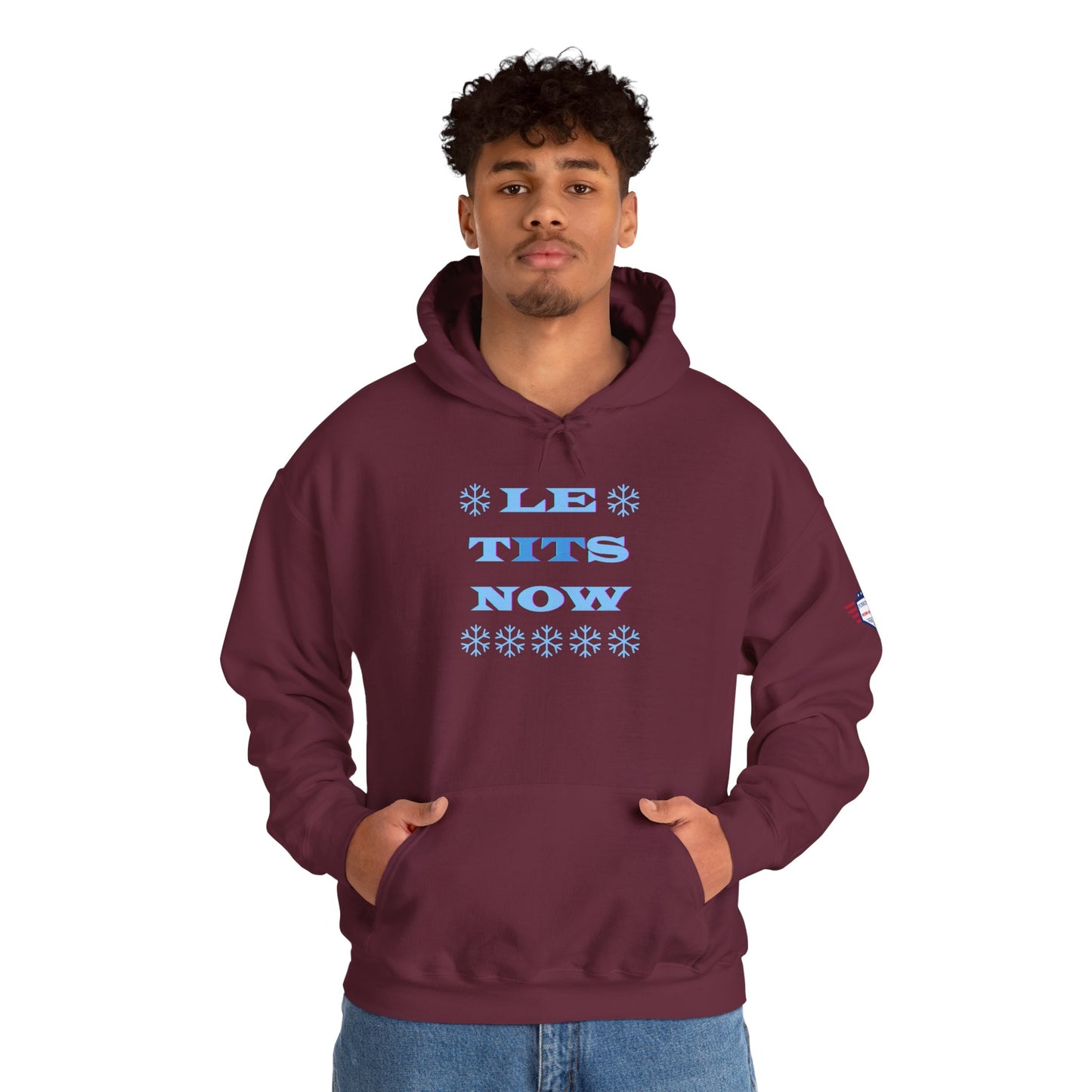 “LETitSNOW” - Funny Holiday Hoodie, Unisex Sweatshirt, Christmas Gift, Winter Apparel, Casual Wear, Birthday Present, Cozy Layer