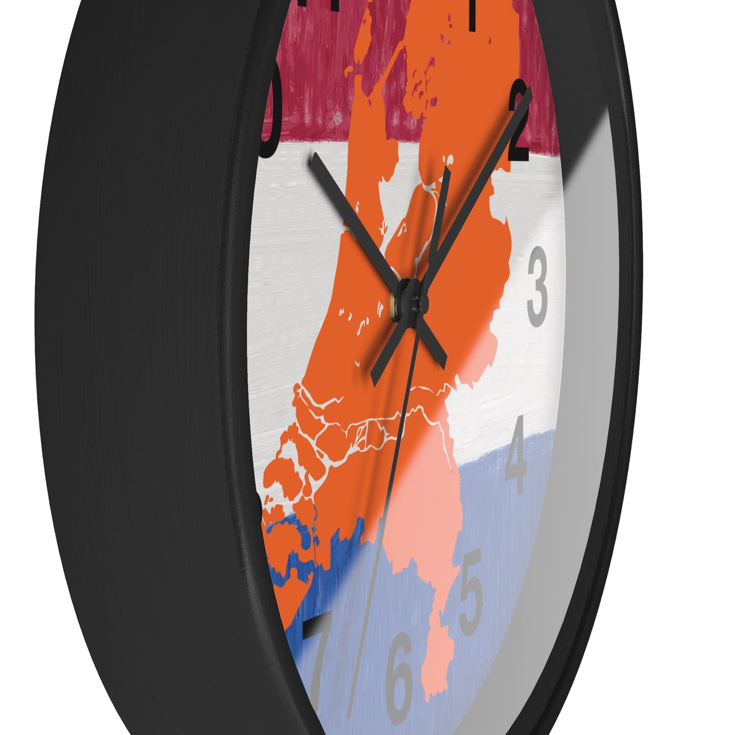 Hoe laat is het ? Dutch Map Wall Clock, Home Decor for Dutch Culture Lovers, Unique Clock Gift for Netherlands Lovers, Modern Art Clock, Flag Inspired Design