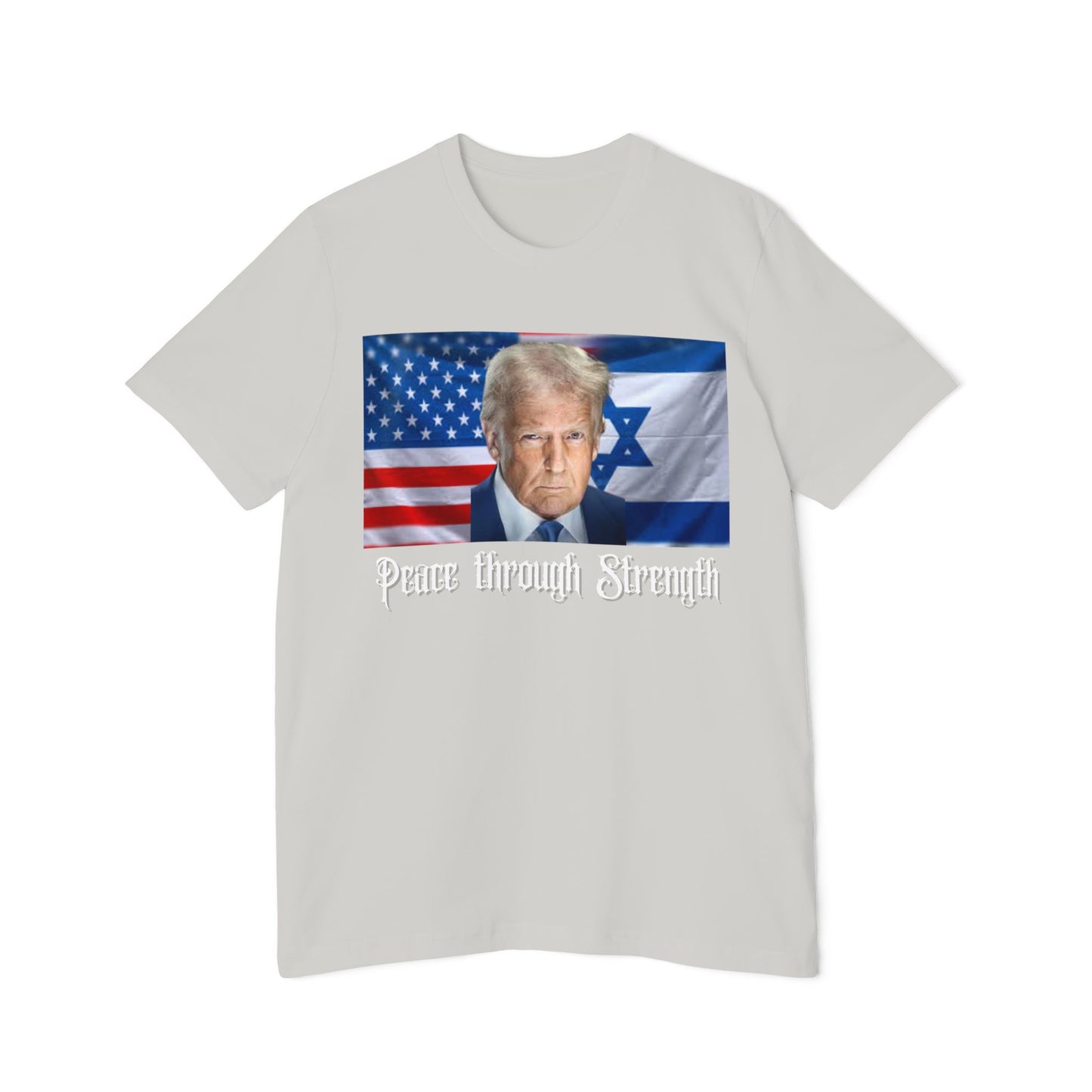 USA-Made Unisex T-Shirt: "Peace through Strength" Design - Perfect for Patriotic Events, Casual Days, or Gifts