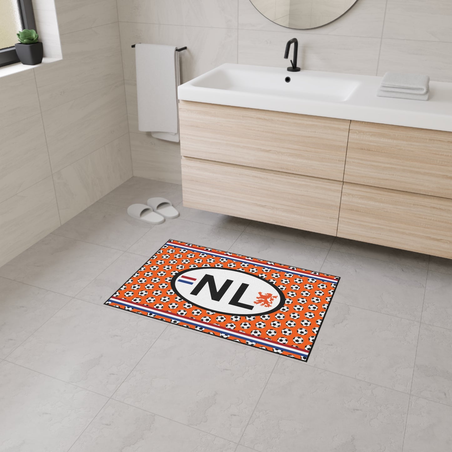 Voetbalmat - Hou je plekkie vrij in the kroeg tijdens EK/WK of versier je badkamer - Soccer-Themed Heavy Duty Floor Mat, Sports Entryway Rug, Durable Doormat, Game Room Decor, Netherlands Football Mat