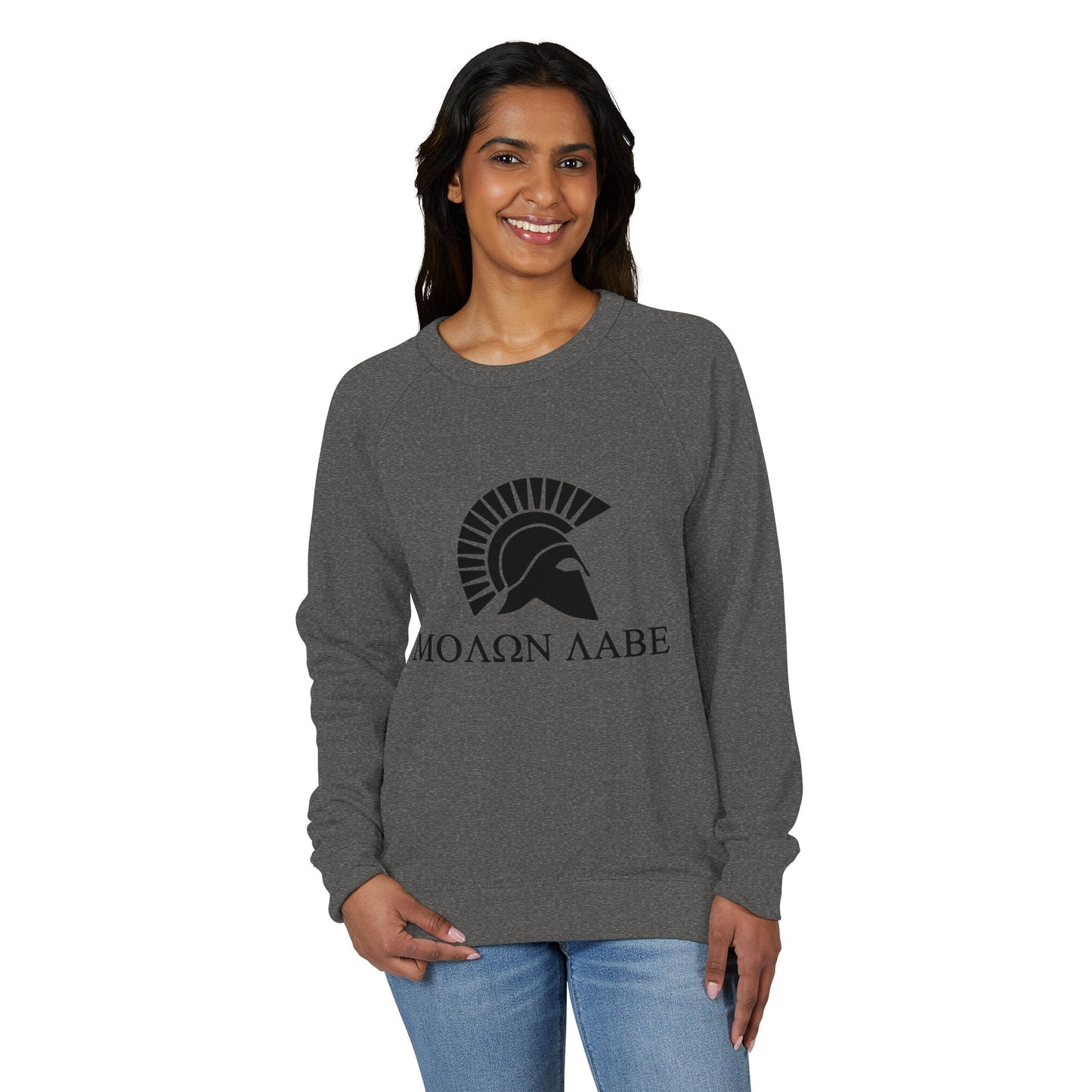 Come and take them - Unisex French Terry Crewneck Sweatshirt with Molon Labe Design, Casual Wear, Gift for Her, Him, Fitness, Everyday Style