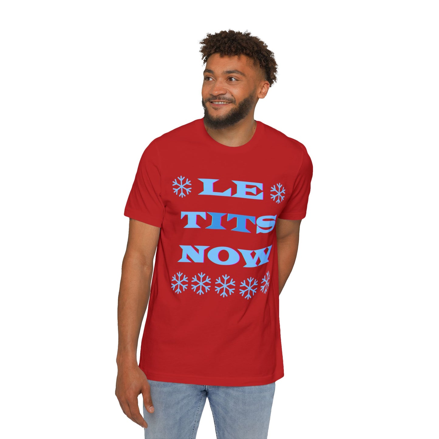 “LETitSNOW” - Playful Winter T-Shirt, Funny Holiday Tee, Unisex Graphic Shirt, Winter Party Wear, Gift for Friends