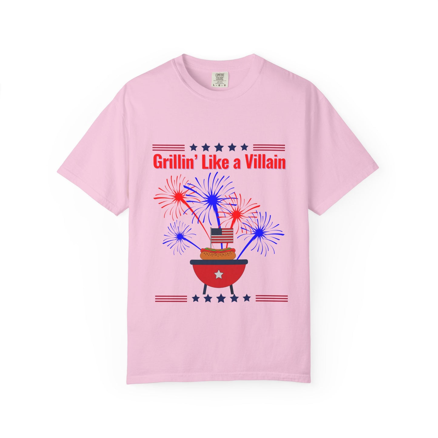 Grillin' Like a Villain Unisex T-Shirt | Patriotic BBQ Tee with Eagle Design