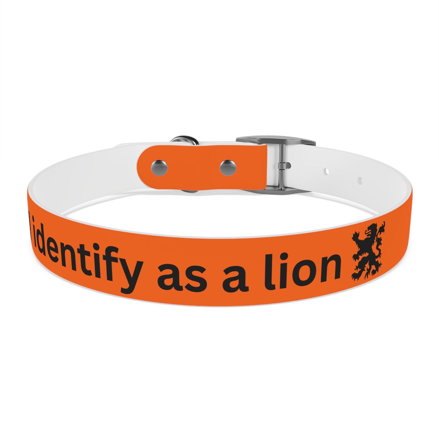 Dutch Dog Collar, I identify as a lion - Fun Pet Accessory, Dog Wear, Unique Gift for Dog Lovers, Pets Birthday Celebration, Lion Theme Collar