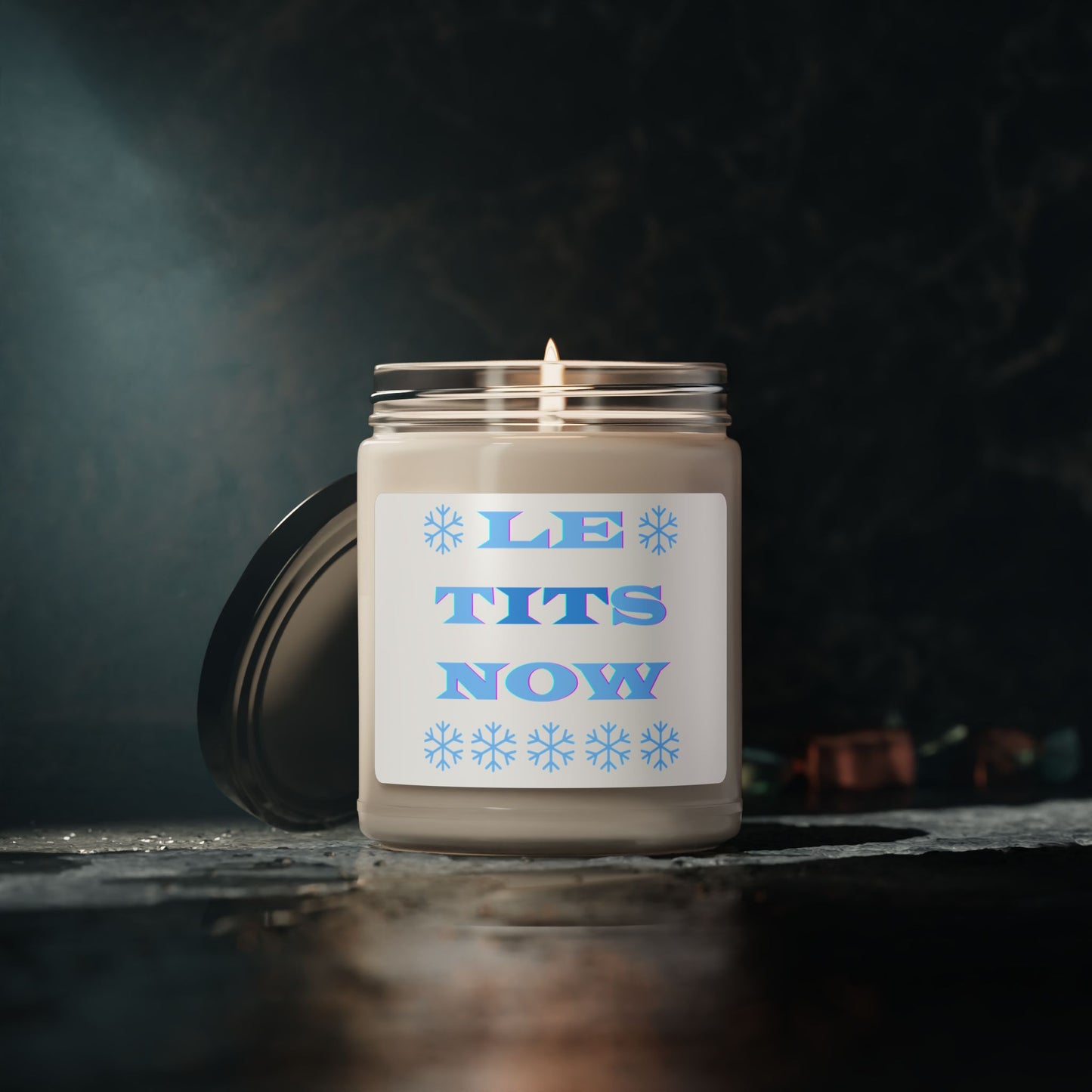 'LETitSNOW' , Funny Gift, Relaxing Home Decor, Unique Candles, Holiday Celebration