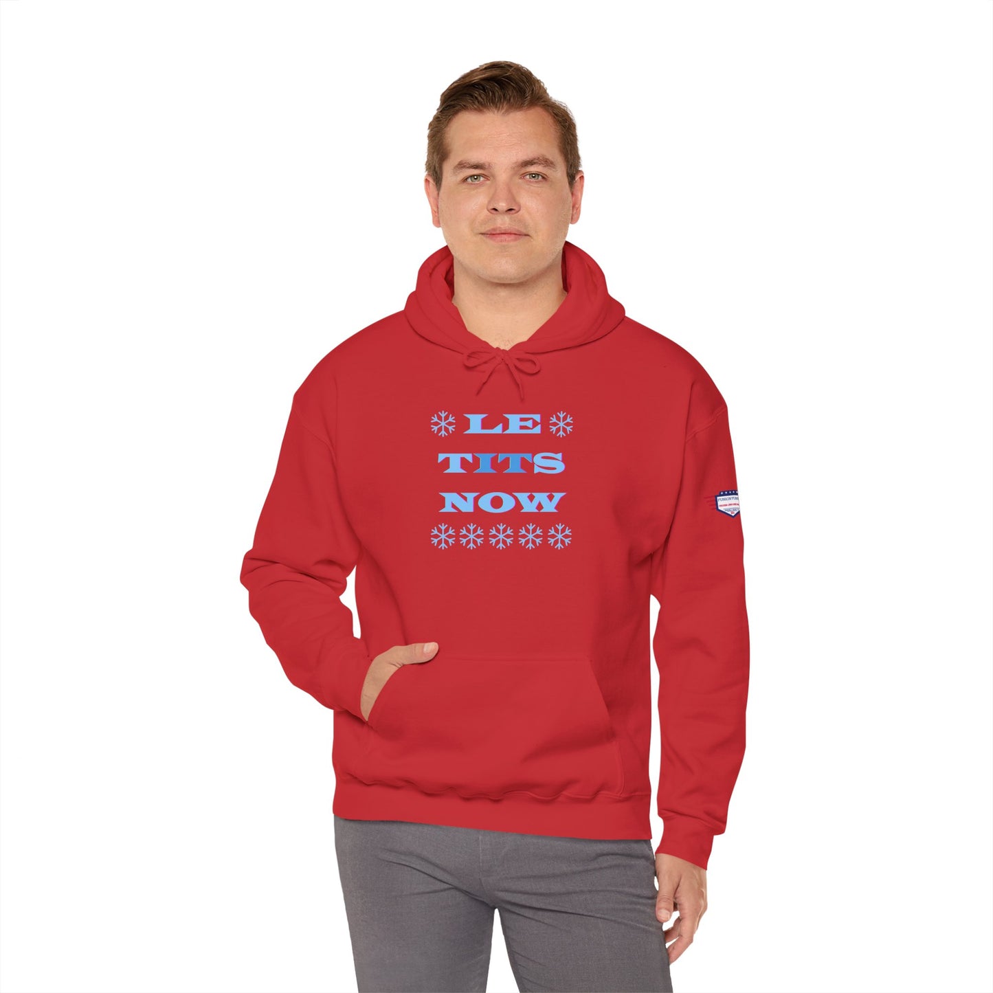 “LETitSNOW” - Funny Holiday Hoodie, Unisex Sweatshirt, Christmas Gift, Winter Apparel, Casual Wear, Birthday Present, Cozy Layer