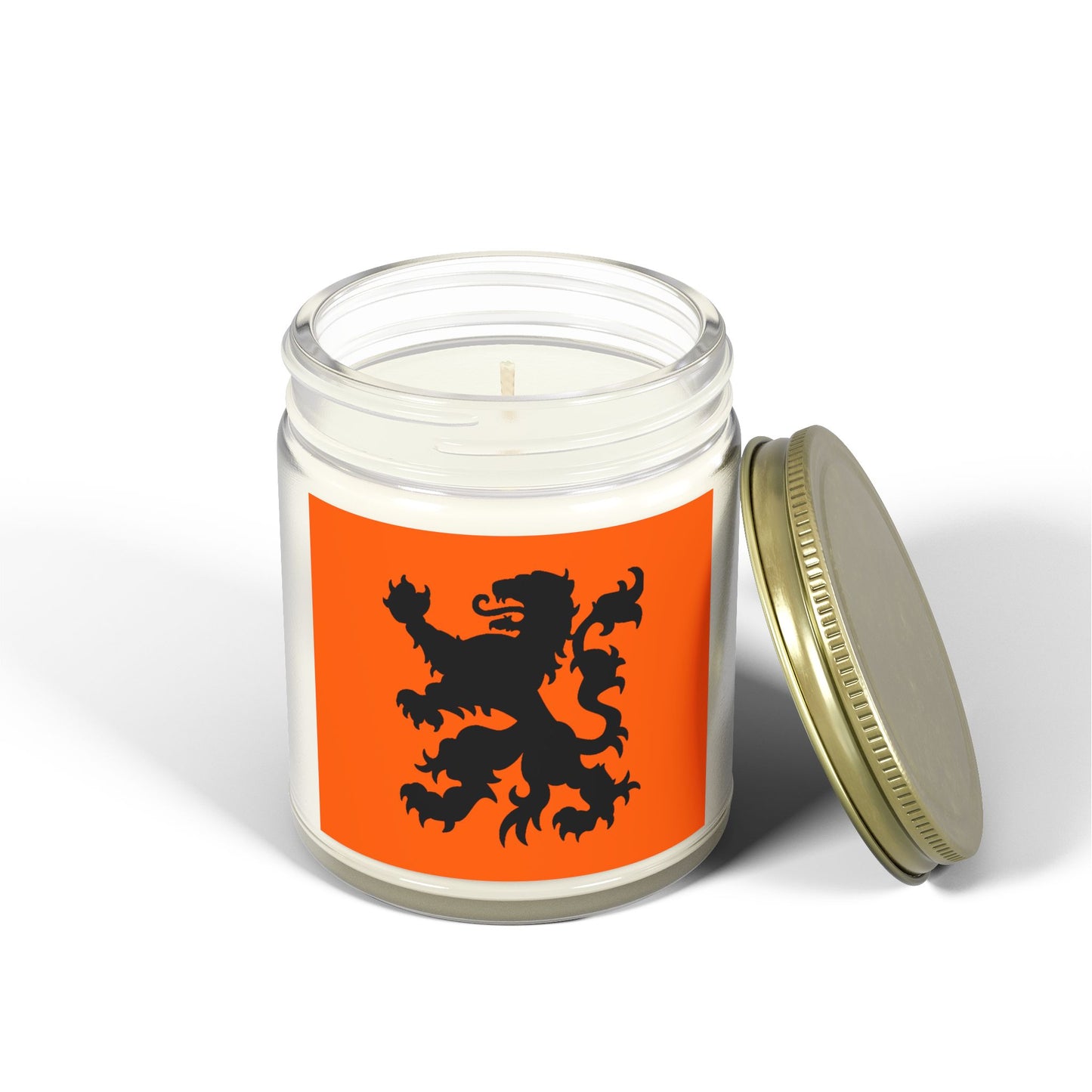 Schijn een Dutch lichtje op mij - Scented Candle: Cozy Home Vibes, Relaxing Gift, Aromatherapy, Orange Lion Design, Unique Decor, Housewarming, Self-Care