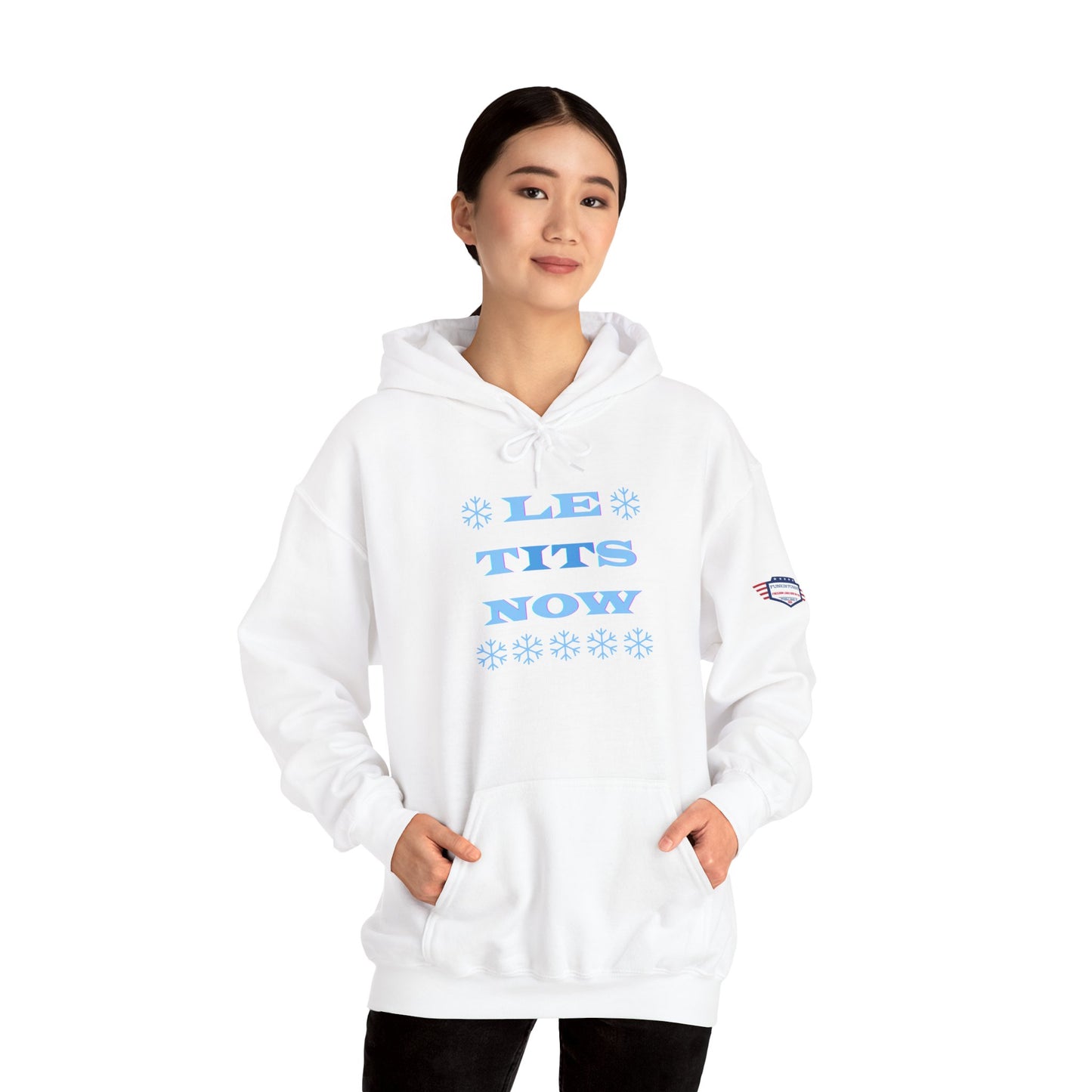 “LETitSNOW” - Funny Holiday Hoodie, Unisex Sweatshirt, Christmas Gift, Winter Apparel, Casual Wear, Birthday Present, Cozy Layer