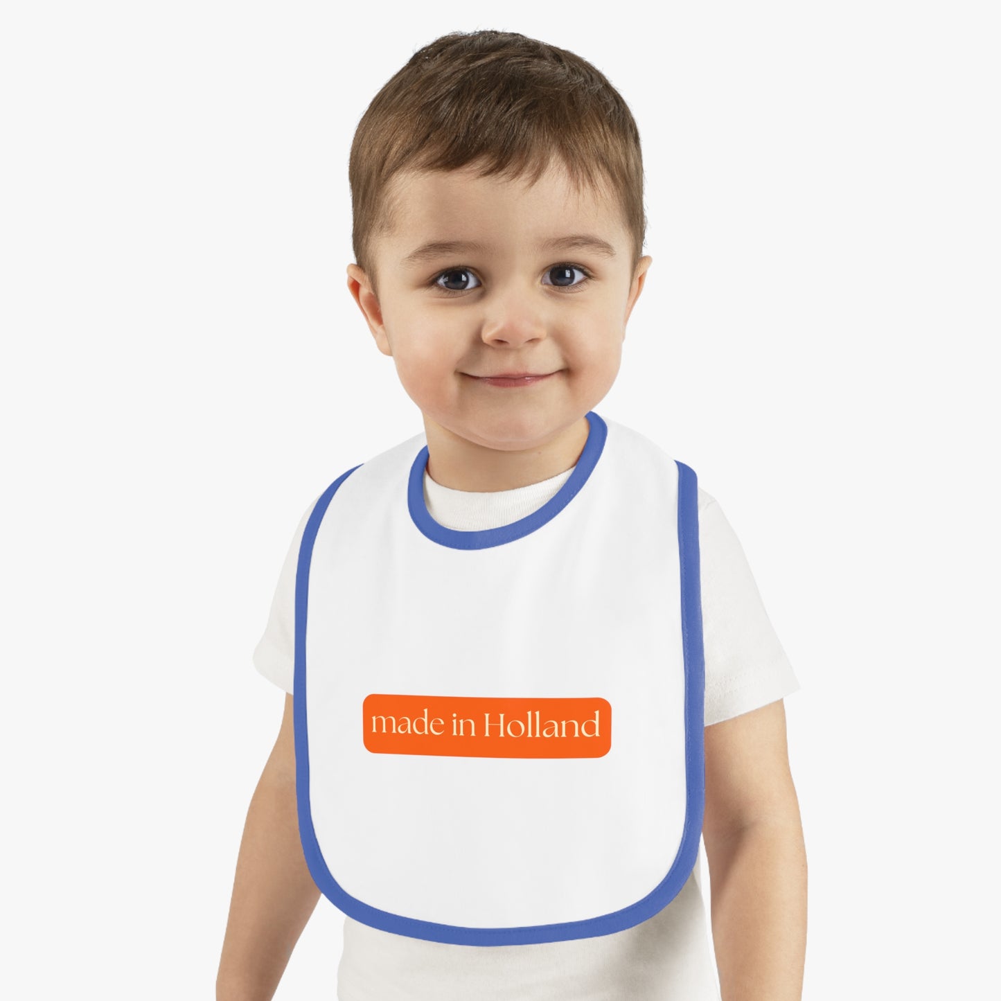 Made in Holland Bib, Dutch Gift for New Parents, Stylish Baby Accessory, Perfect for Baby Showers, Baby Feeding