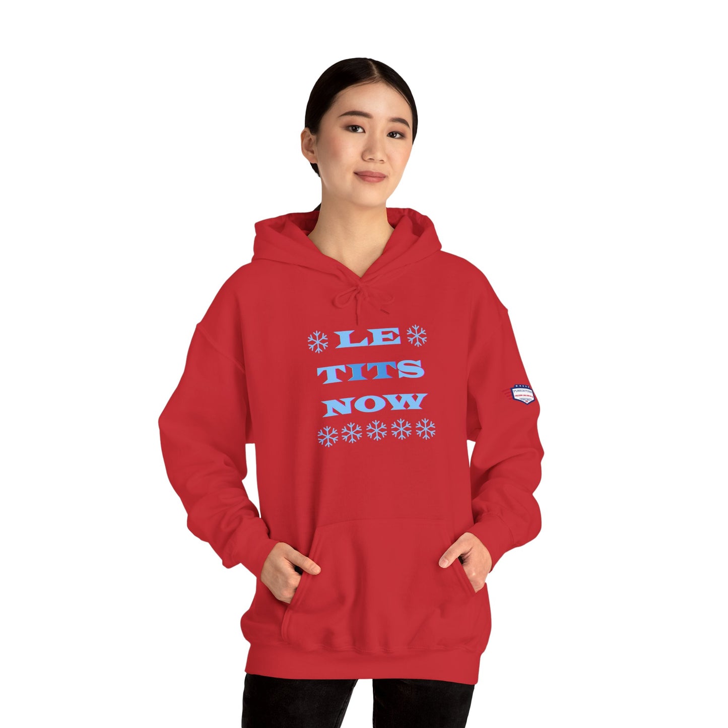“LETitSNOW” - Funny Holiday Hoodie, Unisex Sweatshirt, Christmas Gift, Winter Apparel, Casual Wear, Birthday Present, Cozy Layer