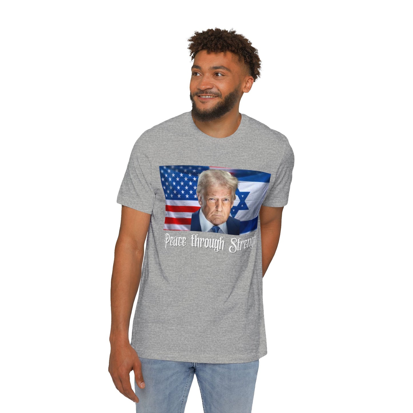 USA-Made Unisex T-Shirt: "Peace through Strength" Design - Perfect for Patriotic Events, Casual Days, or Gifts
