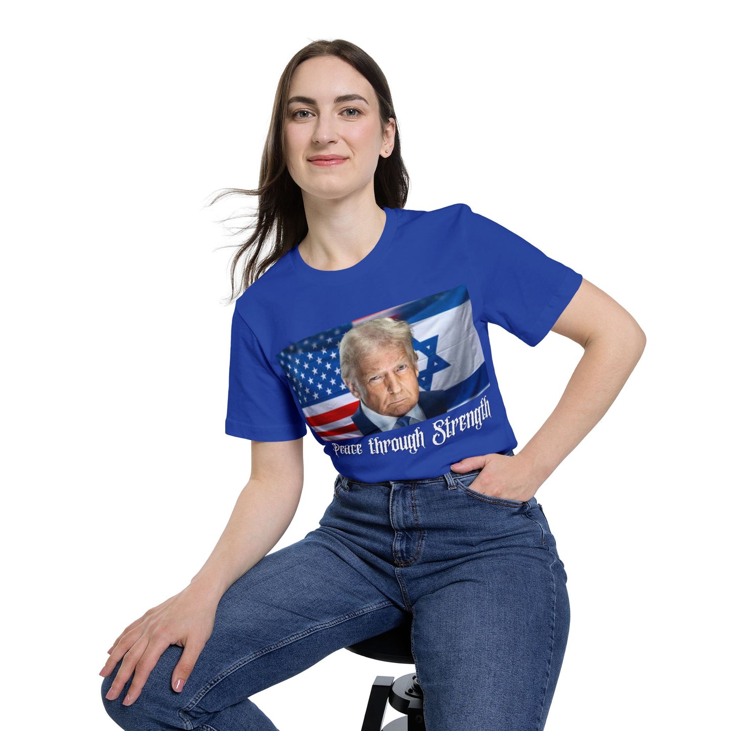 USA-Made Unisex T-Shirt: "Peace through Strength" Design - Perfect for Patriotic Events, Casual Days, or Gifts
