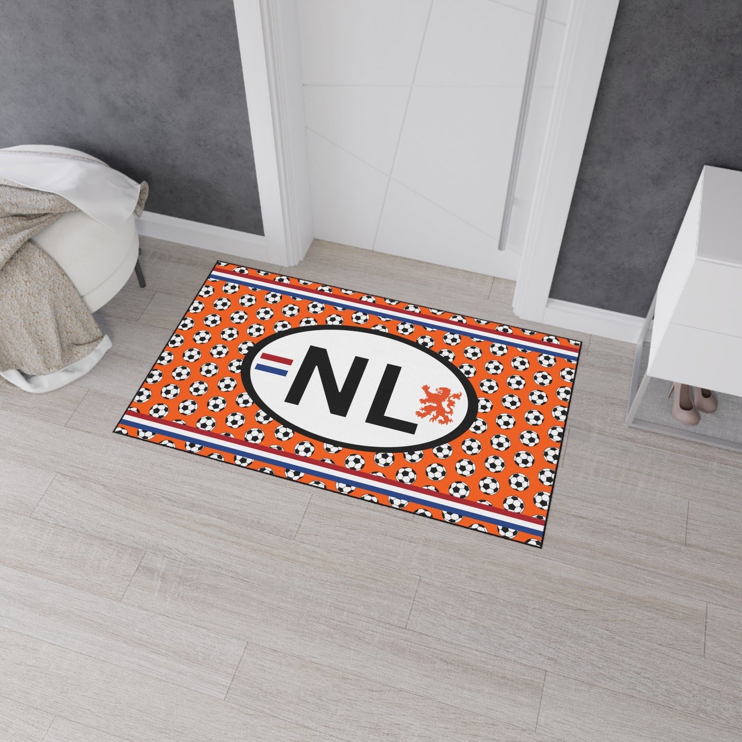 Voetbalmat - Hou je plekkie vrij in the kroeg tijdens EK/WK of versier je badkamer - Soccer-Themed Heavy Duty Floor Mat, Sports Entryway Rug, Durable Doormat, Game Room Decor, Netherlands Football Mat