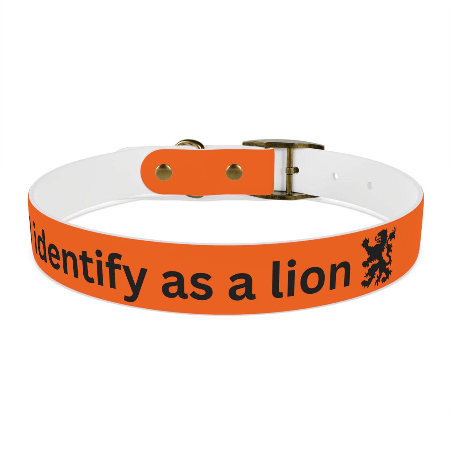 Dutch Dog Collar, I identify as a lion - Fun Pet Accessory, Dog Wear, Unique Gift for Dog Lovers, Pets Birthday Celebration, Lion Theme Collar