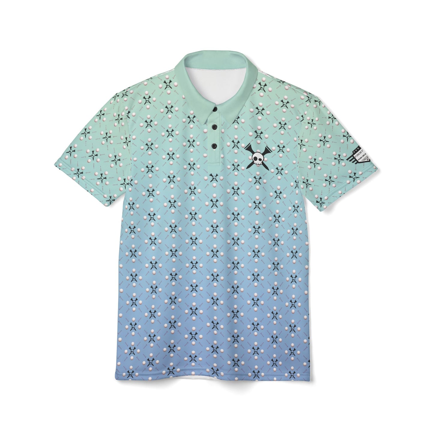 Tee-bone Stylish Gradient Teal-Purple Pattern Print Unisex Polo Shirt for the links or the street