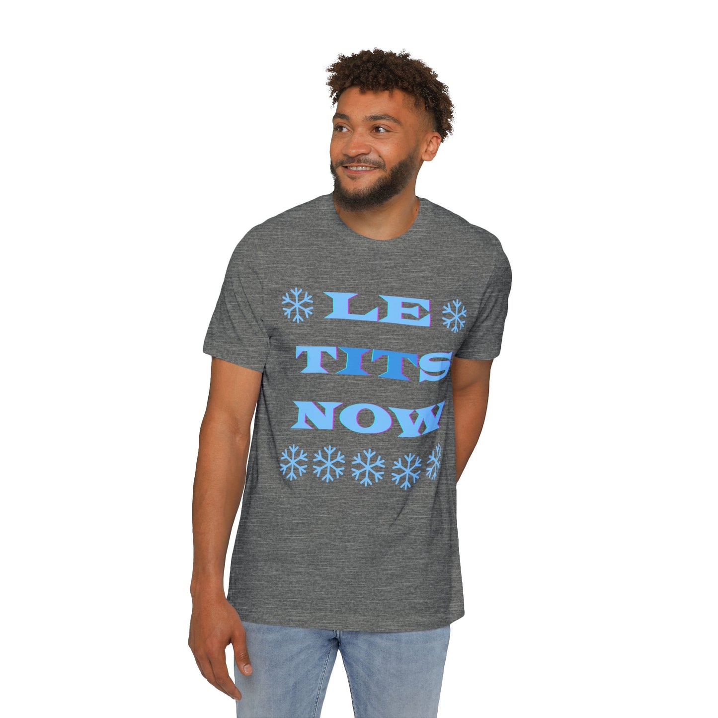 “LETitSNOW” - Playful Winter T-Shirt, Funny Holiday Tee, Unisex Graphic Shirt, Winter Party Wear, Gift for Friends