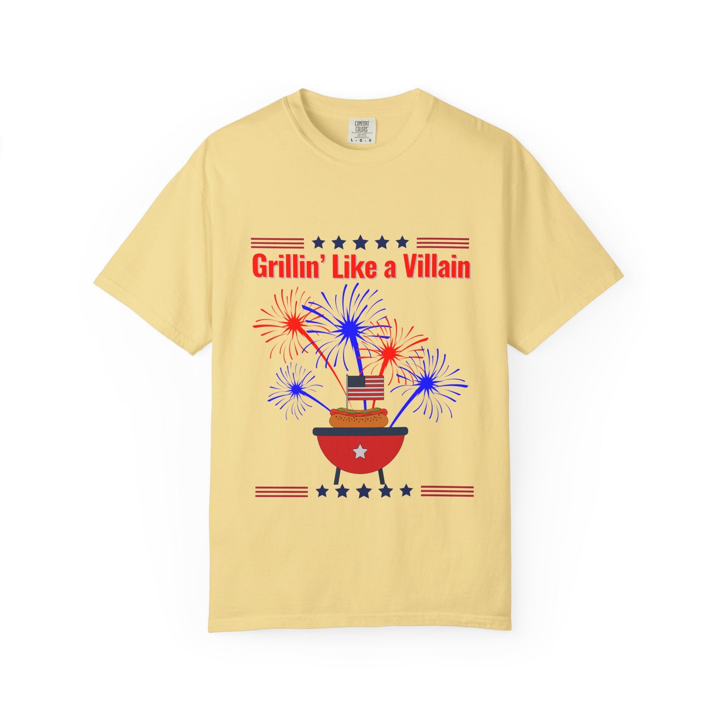 Grillin' Like a Villain Unisex T-Shirt | Patriotic BBQ Tee with Eagle Design