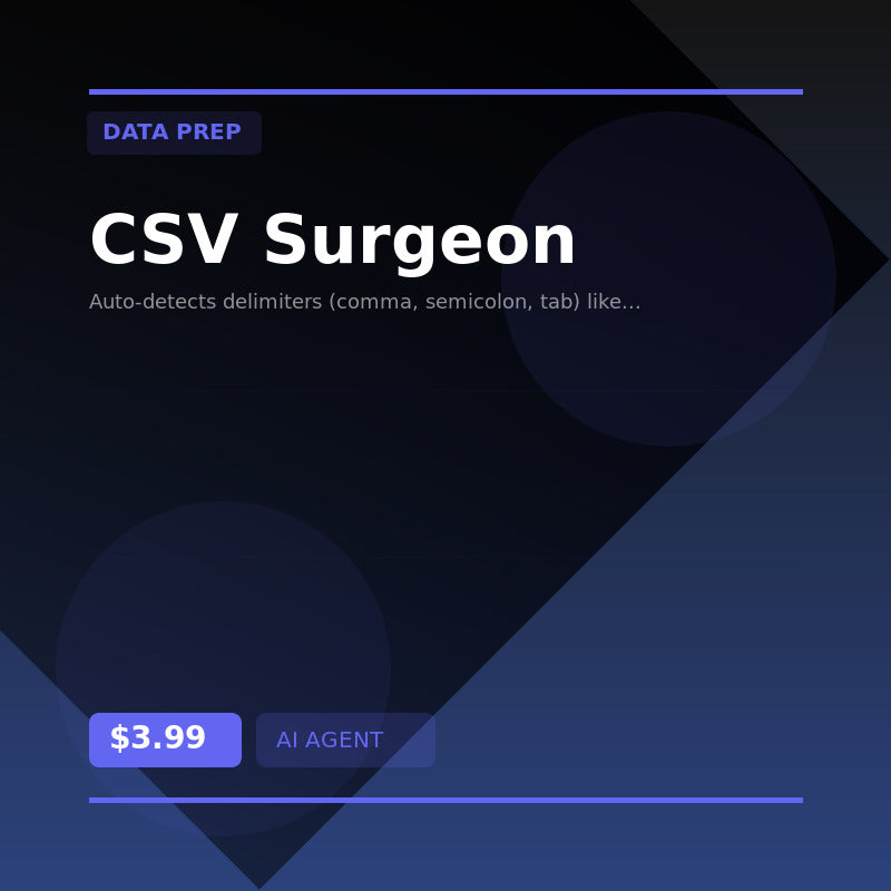 🔪 CSV Surgeon — AI agent for Data Prep