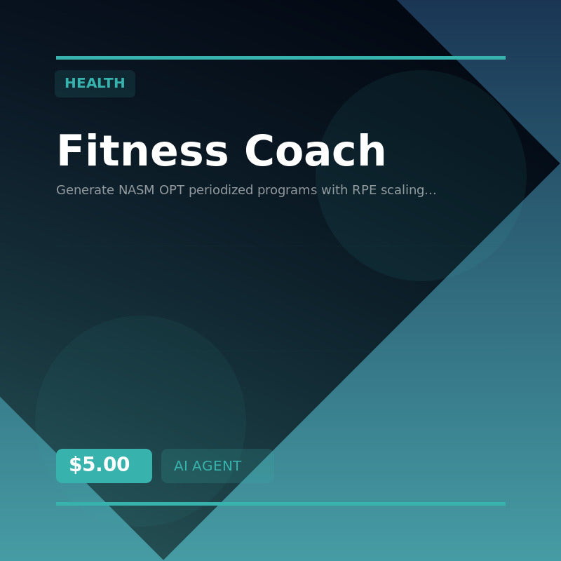 💪 Fitness Coach — AI agent for Health