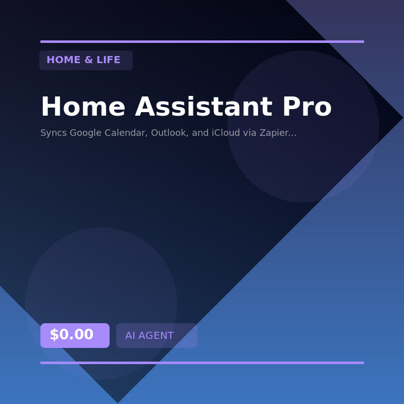 🏠 Home Assistant Pro — AI agent for Home & Life