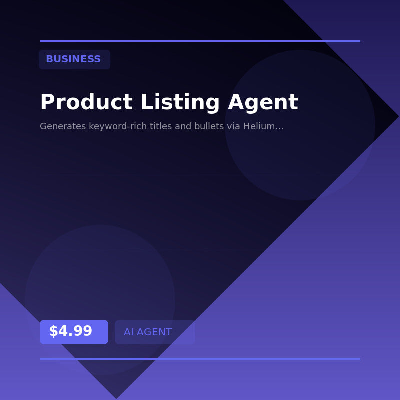 🛒 Product Listing Agent — AI agent for Business
