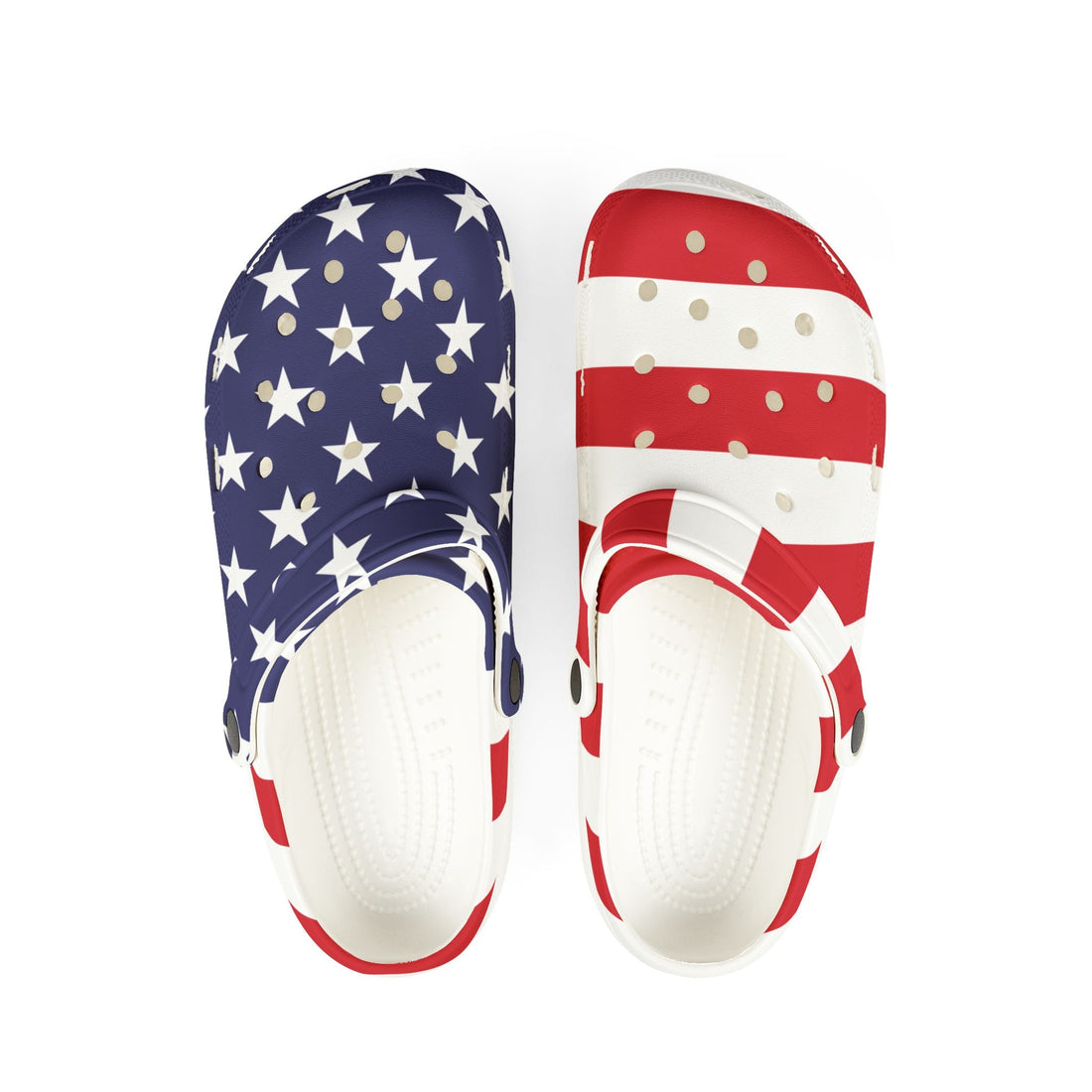 Patriotic Crocolookalikes: EVA Foam Rubber Shoes for July 4th!