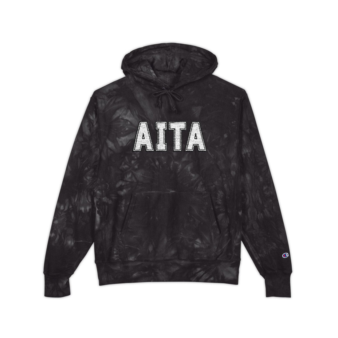 AITA Embroidered Tie-Dye Champion Hoodie: Slay the Debate