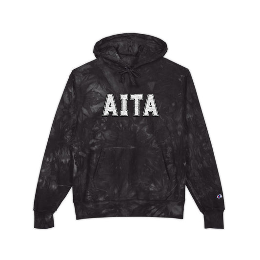 AITA Embroidered Tie-Dye Champion Hoodie: Slay the Debate