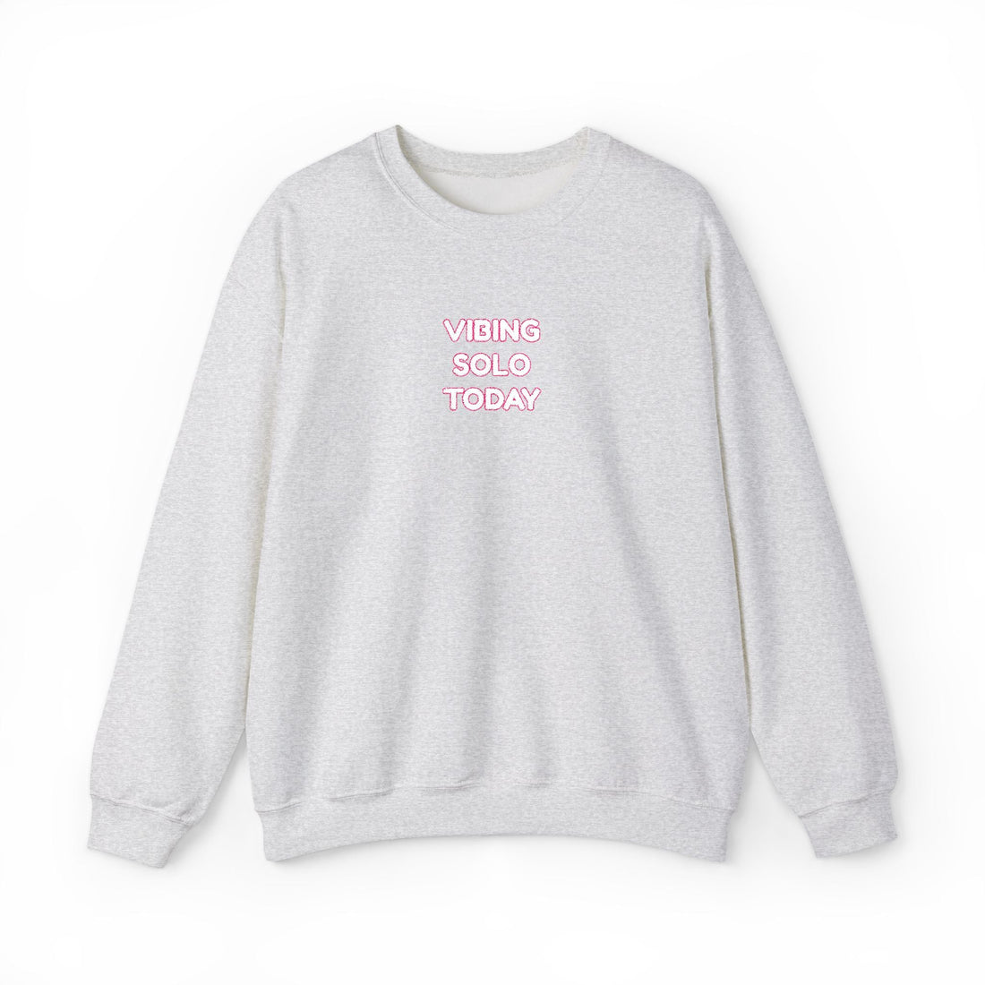 Vibing Solo Today: Funny Introvert's Cozy Crewneck Sweatshirt
