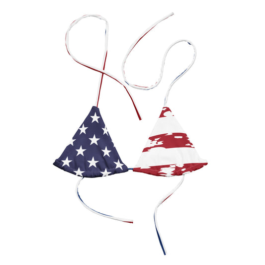 USA Recycled String Bikini Top: Eco-Ties That Slay