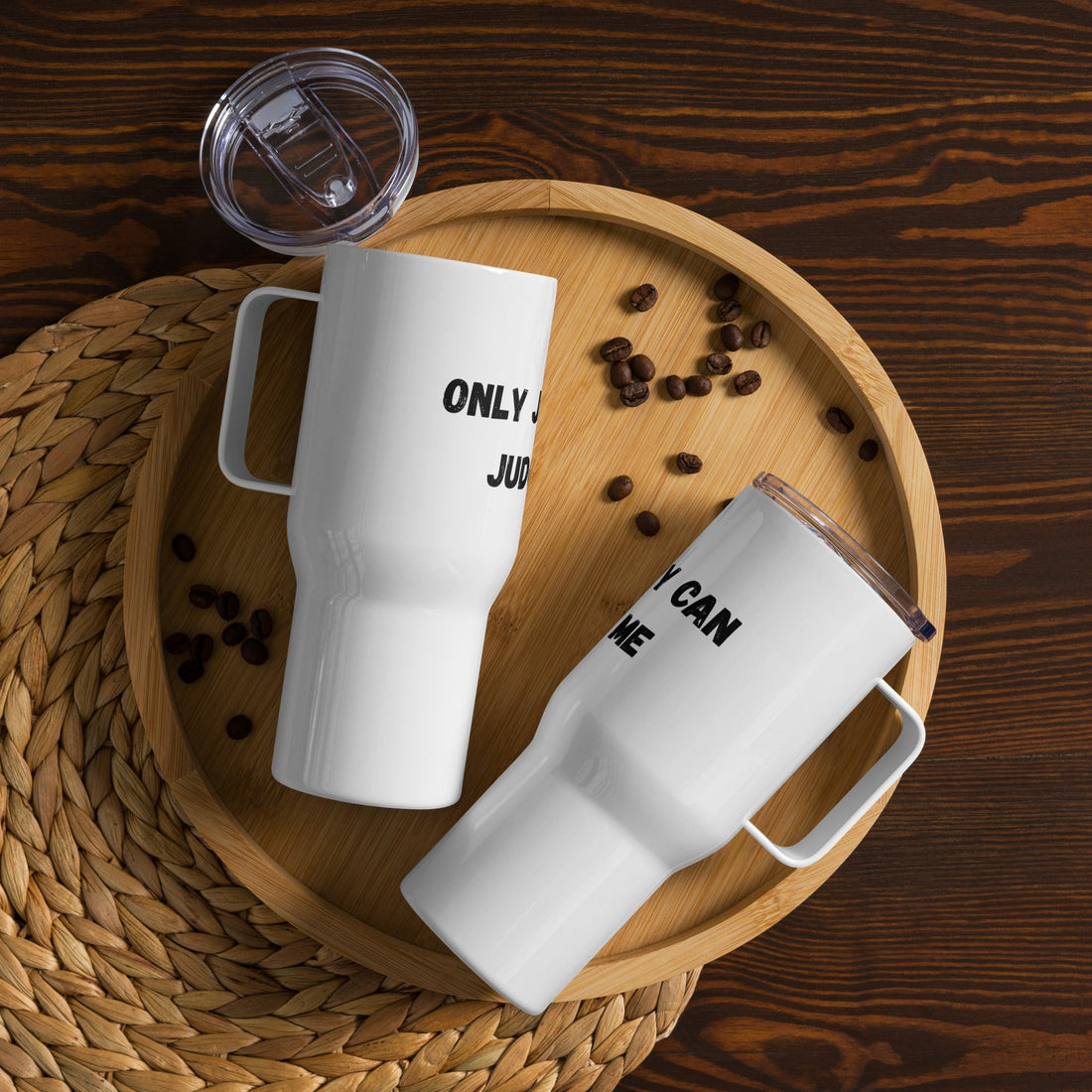 Judge Judy Travel Mug with Handle: Bailiff, Coffee's Served!
