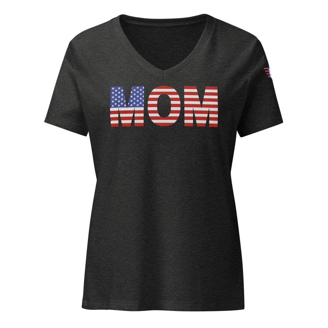 Rock 'Mom USA' Women's Relaxed V-Neck T-Shirt Like a Boss