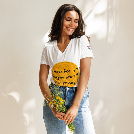 Penny for Your Thoughts? Rock This Sassy V-Neck Tee!