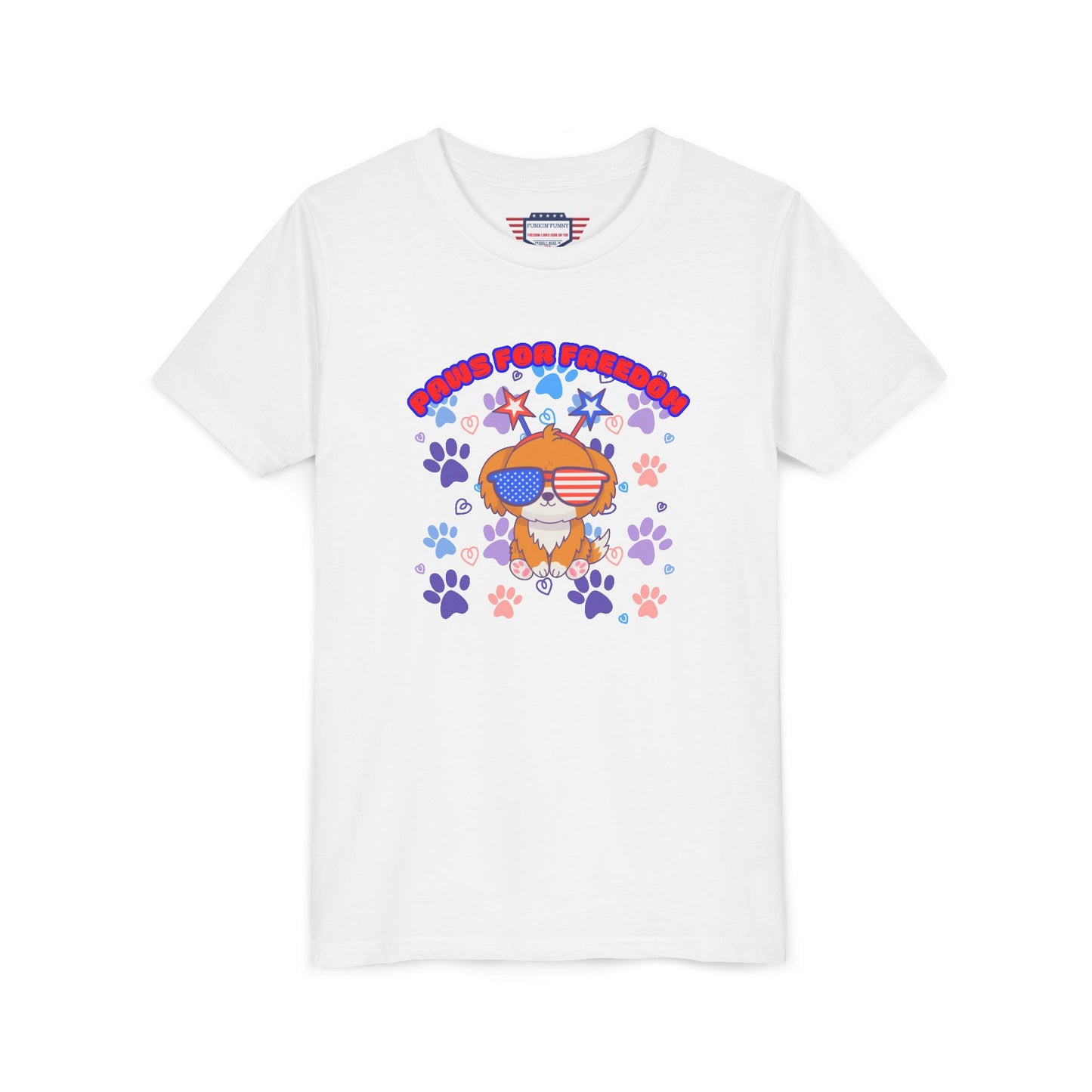 Youth - 'Paws for Freedom' Unisex Classic Tee - Celebrate Pets & Patriotism