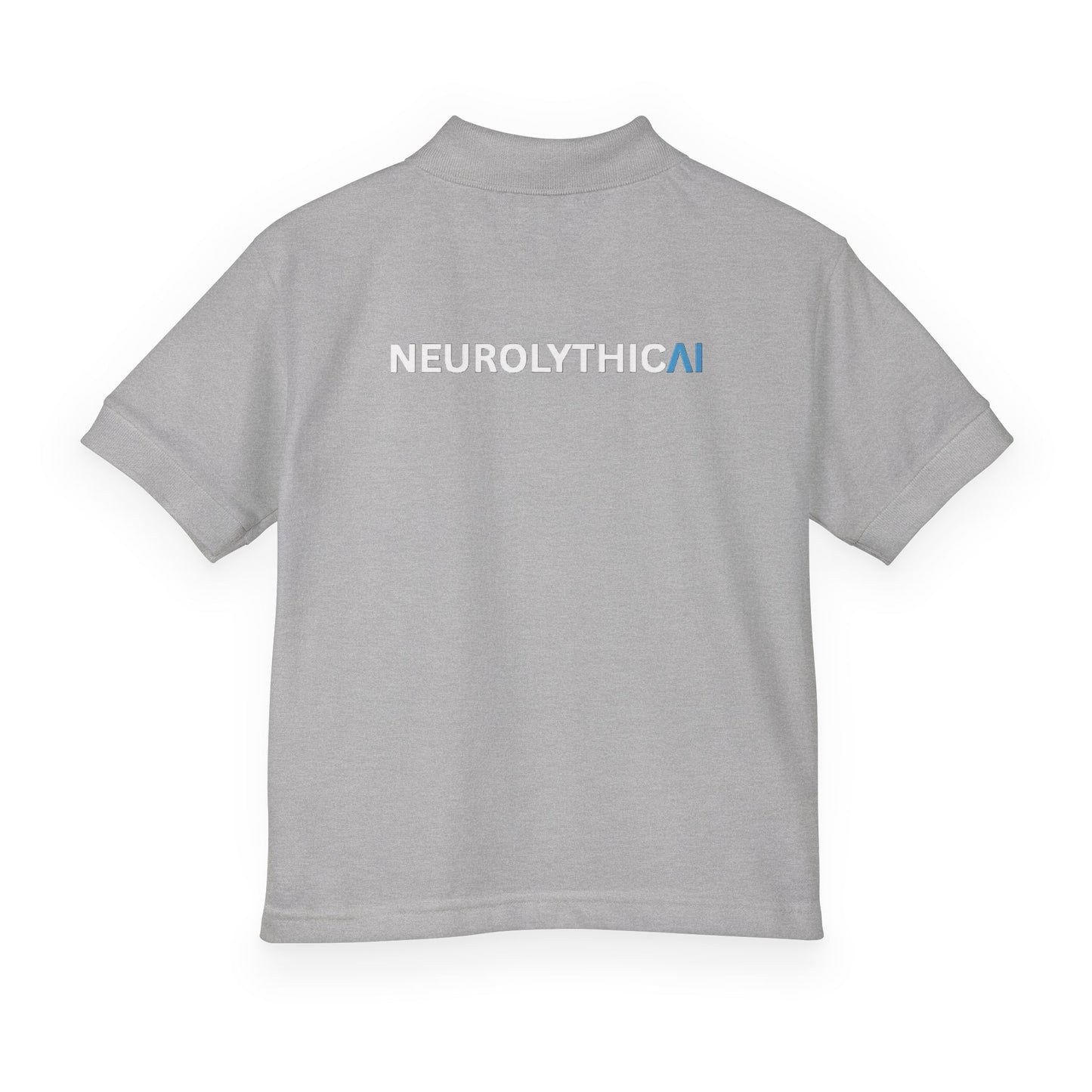 NeurolythicAI Youth Polo Shirt — Black Kids' Tech Logo Polo