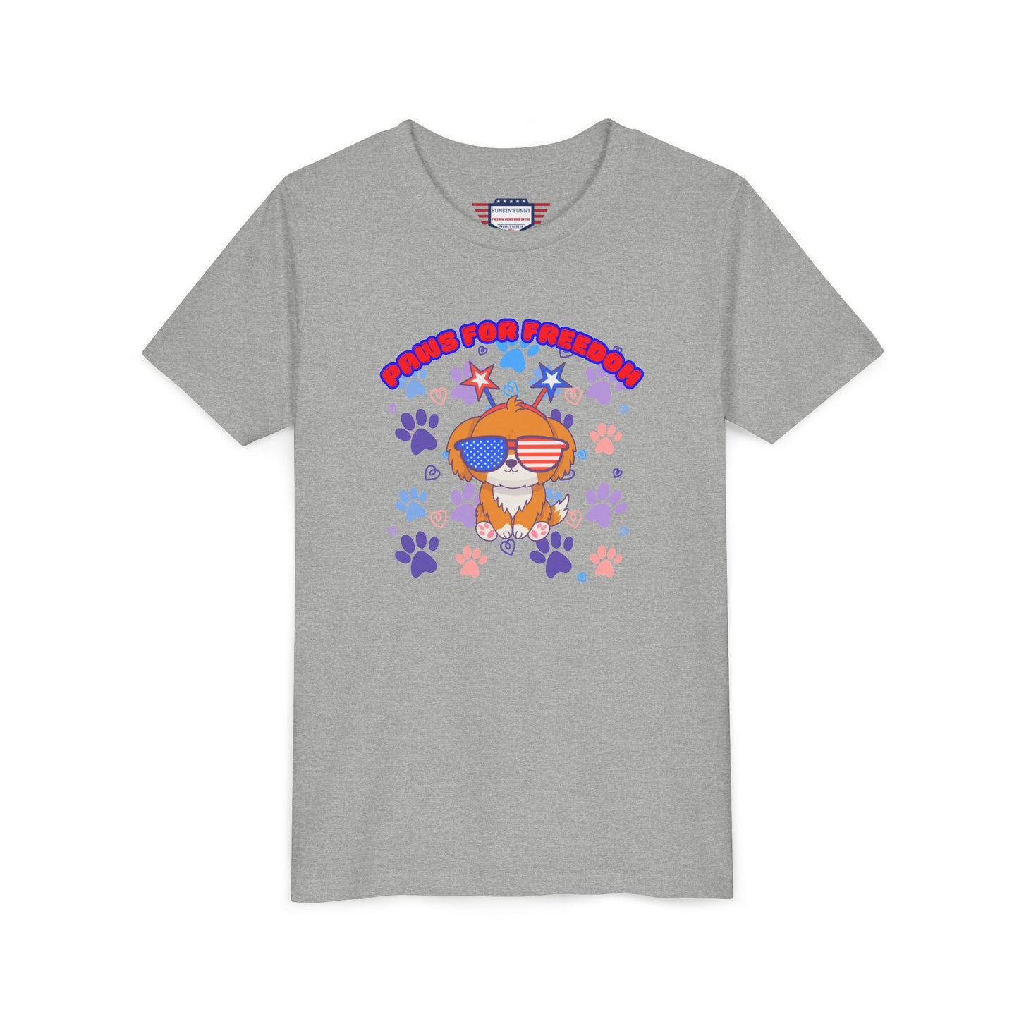 Youth - 'Paws for Freedom' Unisex Classic Tee - Celebrate Pets & Patriotism