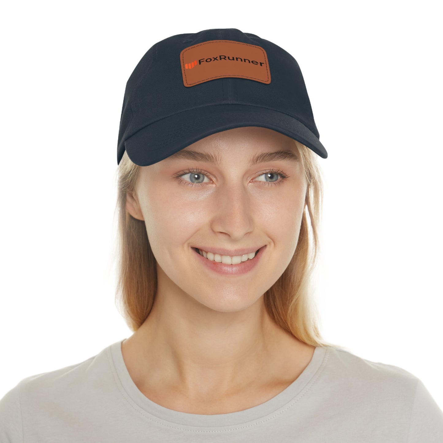 FoxRunner Leather Patch Hat — Casual Adjustable Baseball Cap