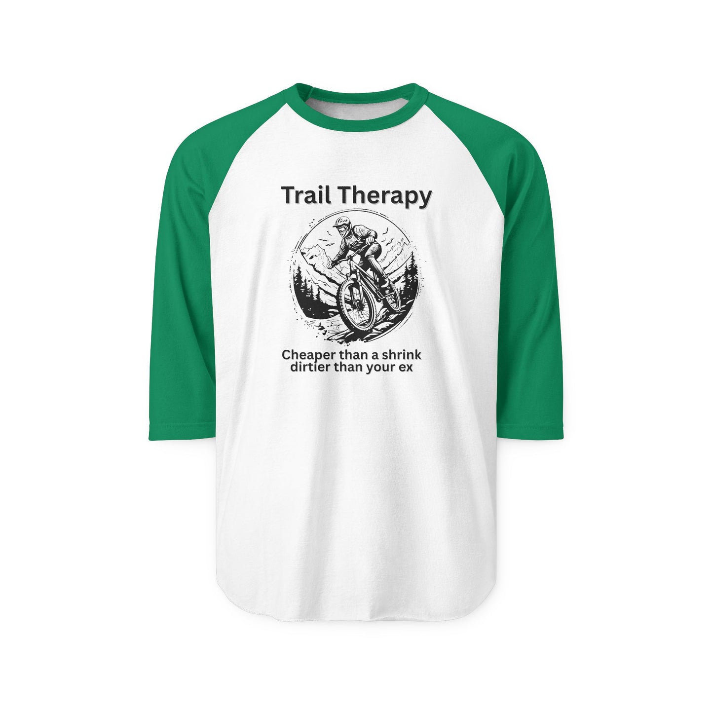 Trail Therapy - Raglan Shirt, Funny Sports Tee, Casual Wear, Gift for Klunkers
