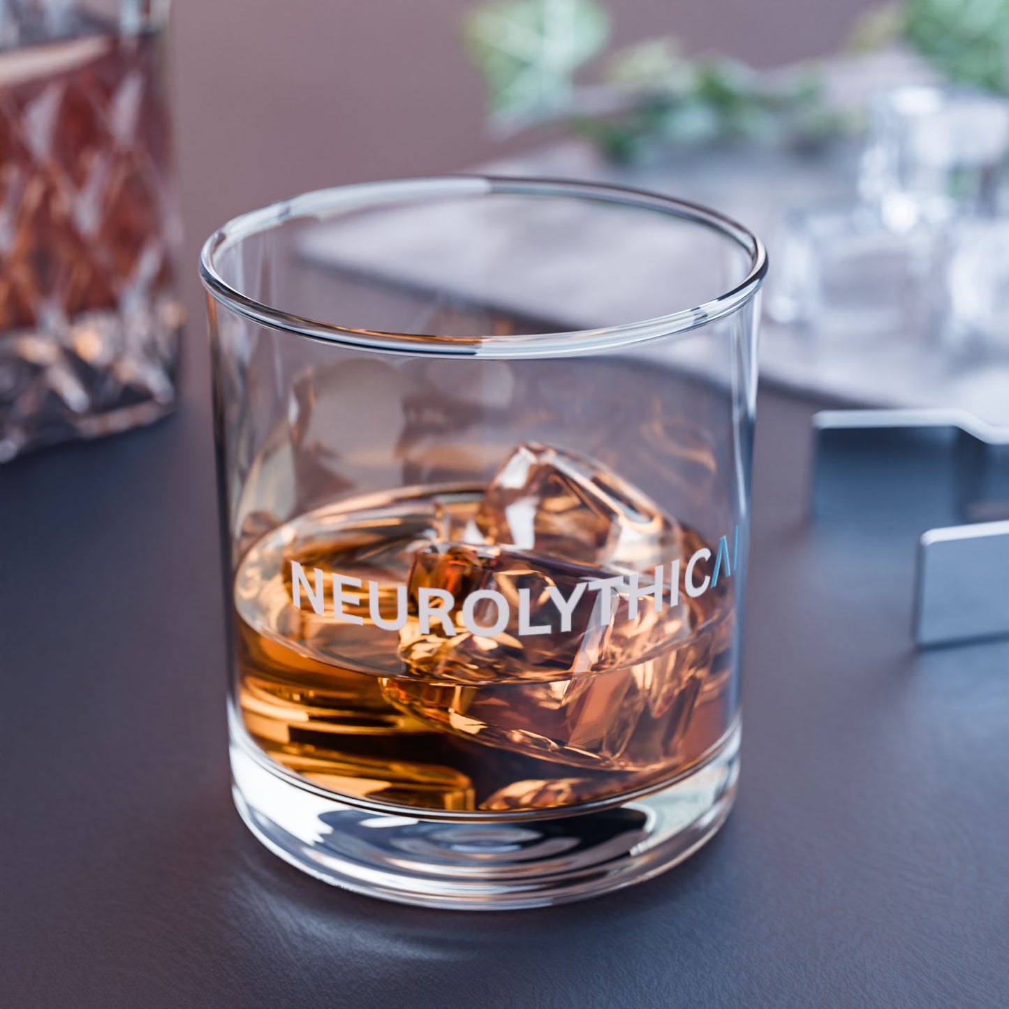 NeurolythicAI 10oz Rocks Glass — Clear Whiskey Tumbler